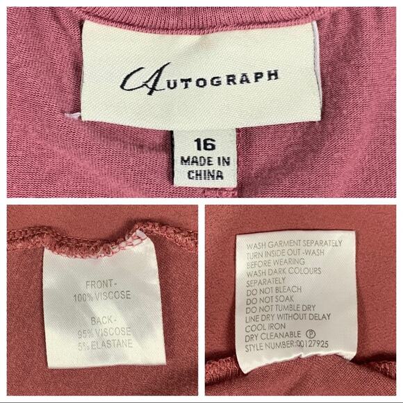 Autograph mauve suede 3/4 sleeve casual tunic blouse top casual - Picture 5 of 6